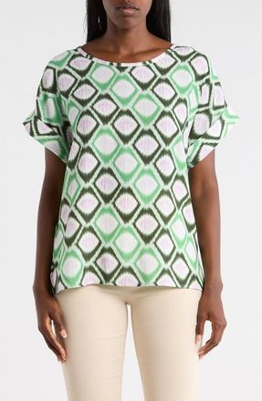 Patrizia Luca Honeycomb Print Top in Lime at Nordstrom Rack, Size X-Small