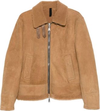 Tagliatore Steele Suede Jas - Heren - Leren en Su&egrave;de Jassen - Beige - L - Leer - Jassen