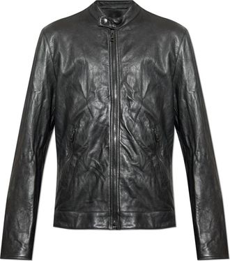 Dolce & Gabbana Leren jas met opstaande kraag - Heren - Leren en Su&egrave;de Jassen - Zwart - L - Leer - Jassen