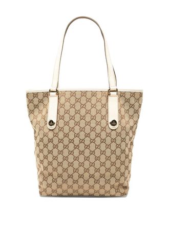 Gucci 2000-2015 GG Canvas Charmy tote bag - women - Calf Leather/Canvas/Leather - One Size - Brown