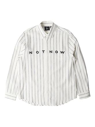 by Parra Not Now stripe-pattern long-sleeve shirt - White