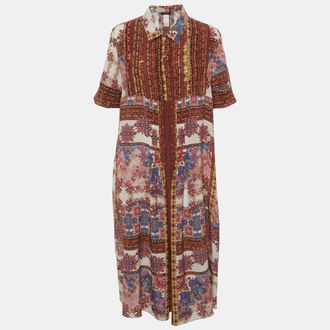 Max Mara Max Mara Multicolor Printed Silk Midi Dress