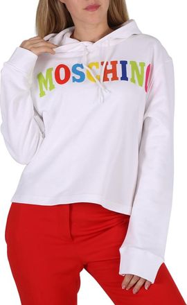 Moschino Ladies Fantasy Print White Logo Cotton Cotton Sweatshirt, Brand Size 38 (US Size 4)