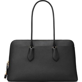 Tory Burch Lock Leather Satchel in Black at Nordstrom