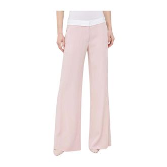 Victoria Beckham Wijde broek met zijpaneel - Dames - Wijde Broeken - Roze - 2XS - Broeken