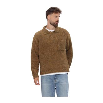 Woodbird Wbdom Loop Polo - Heren - Ronde hals truien - Bruin - L - Leer - Truien & Vesten
