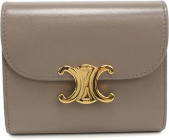 Celine Beige Leather Wallet (Tri-Fold) (Pre-Owned)