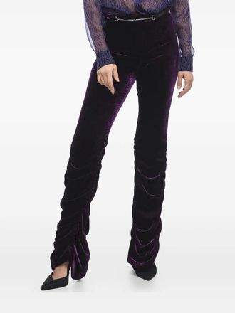 Gucci Fluwelen broek met ruches - Paars