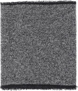 Faliero Sarti Rectangular Wool Blend Scarf With Fringed Edges And Herringbone Pattern