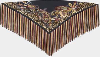 Etro Silk Foulard Scarf with Fringe