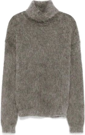 Saint Laurent Turtlenecks, male, Gray, XL, Brushed Jumper