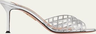 Aquazzura Lumiere Crystal Clear Mule Sandals