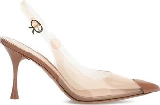 Gianvito Rossi 85 mm Diana doorzichtige slingback pumps - Beige