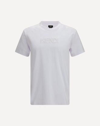 Fendi Cotton T-shirt with embroidered logo Male XL