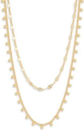 Nordstrom Rack Set of 2 Demi Fine Ball Drop Necklaces in Gold at Nordstrom Rack