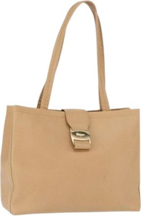 Ferragamo Pre-owned Handbags, female, Beige, Size: ONE SIZE Pre-owned Leather Handbag