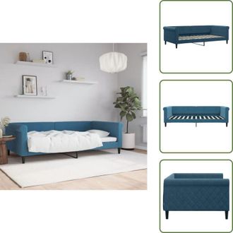 vidaXL Letto da giorno Blu - vidaXL Letto da Giorno Blu 100x200 cm in Velluto - Divano letto 2 in 1