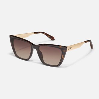 Quay Womens Call The Shots Cat Eye Polarized Sunglasses In Brown/smoke