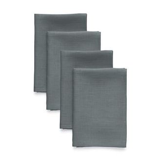 Solino Home Linen Dinner Napkins Set of 4, 20 x 20 Inch for Dining Table, Holiday and Everyday Table Decor - Fete in Lava Smoke at Nordstrom, Size