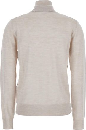 P.A.R.O.S.H. Womens Beige Turtleneck Sweater Wool Tops Top