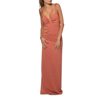 Beliza AVA Lange Jurk - Dames - Avondkleed - Oranje - L - Polyester - Kleedjes