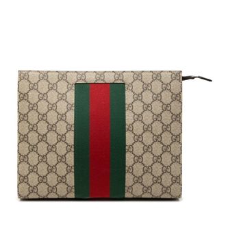 Gucci Beige Pvc Leather Clutch Bag (Pre-Owned)