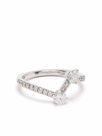 Loyal.e Paris Anello Toi + Moi in oro bianco riciclato 18 carati con diamanti - Argento