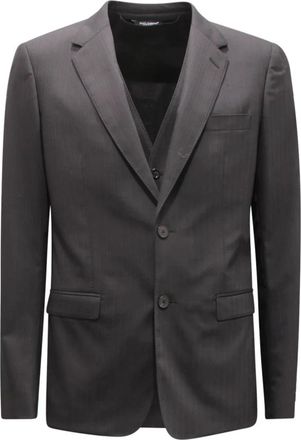 Dolce & Gabbana G1Ewmt Frbby Suit - Heren - Blazers - Zwart - M - Wol - Jassen
