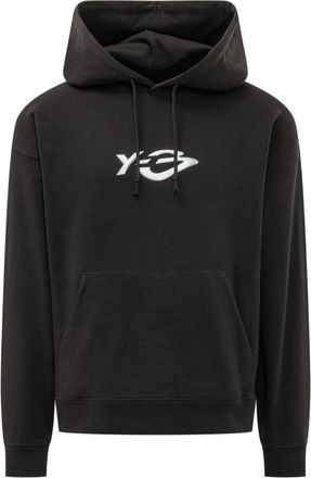Yohji Yamamoto Black Relaxed Logo Hoodie