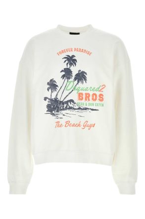 Dsquared2 White Cotton Oversize Sweatshirt