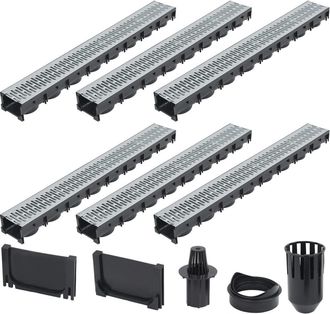 vidaXL Canales De Drenaje 6 Unidades Acero Galvanizado 6 M Vidaxl