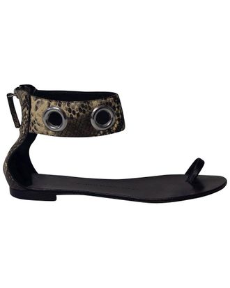 Giuseppe Zanotti Womens Snakeskin Ankle Strap Flat Sandal (Authentic Pre- Loved)