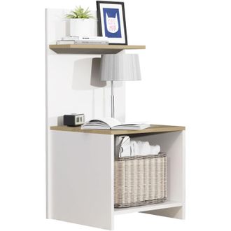 VCM Armadio notturno Tavolino con ampio spazio di archiviazione Comodino alto a. 91 x l. 45 x p. 40 cm Scatola pieghevole con ripiano in legno - Malisa