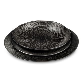 Medard De Noblat Vajilla de 18 piezas Gres Negro