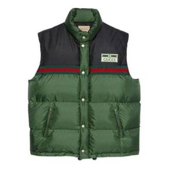 Gucci Nylon Silk-Satin Padded Down Vest Green 698713-Z8A1T-3755