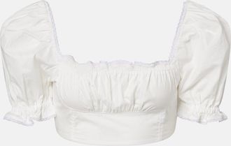 Bananhot Ligia ruffled cotton poplin crop top