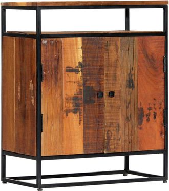 vidaXL Aparador De Madera Maciza Reciclada Y Acero 60x35x76 Cm Vidaxl