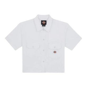 Dickies Dames, Blouses & Shirts, Wit, Maat: S Katoen