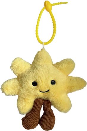 Generic Kawaii Yellow Sun Plush Keychain Cute Cartoon Stuffed Doll Keyring Bag Pendant Backpack Key Hanging Decoration Couple Gifts