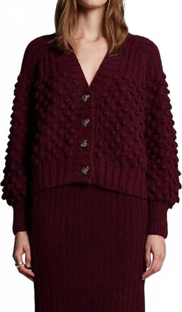 Eleven Six Sage Button-Front Cardigan In Merlot