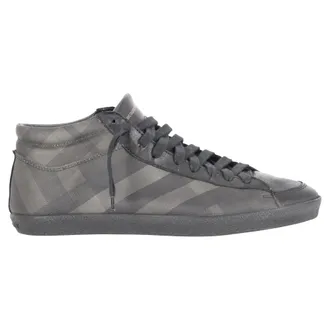 Burberry Burberry sneakers met ruitprint in grijs gecoat canvas