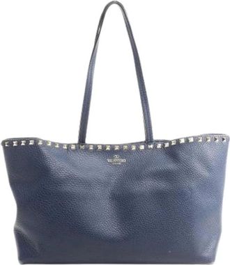 Valentino Pre-owned Tote Bags, female, Blue, Size: ONE SIZE Pre-owned Leather Shoulder Bag