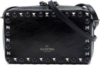 Valentino Vintage, unisex, Zwart, ONE Size, Leer, Pre-owned Rockstud Crossbody Bag
