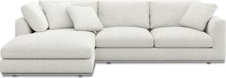 Castlery Hamilton Chaise Sectional Sofa Left Facing Customized, Performance Boucle Light Grey, Spill Resistant, Removable Covers for Sofas by Castlery