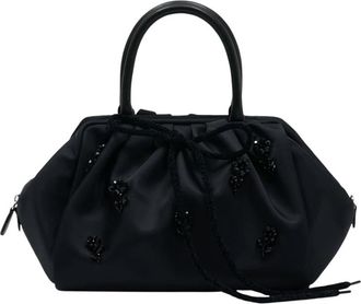 Simone Rocha Gathered Top Handle Bag - Dames - Handtassen - Zwart - ONE Size - Leer - Tassen