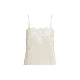 Alberta Ferretti Top met kanten inzetstukken - Dames - Tops zonder mouwen - Beige - S - Tops