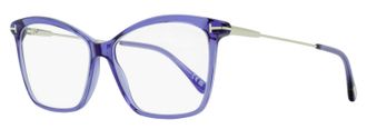 Tom Ford Womens Butterfly Blue Block Eyeglasses TF5687-B 081 Violet/Ruthenium 56mm