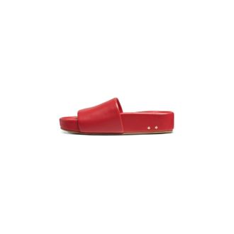 beek Womens Pelican Leather Platform Sandals In Lipstick