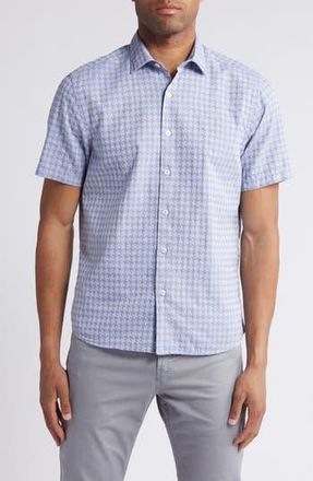 Robert Barakett Dearborn Short Sleeve Button-Up Shirt in Blue at Nordstrom Rack, Size Xx-Large