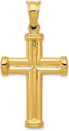 Diamond2Deal 14k Yellow Gold Hollow Cross Pendant